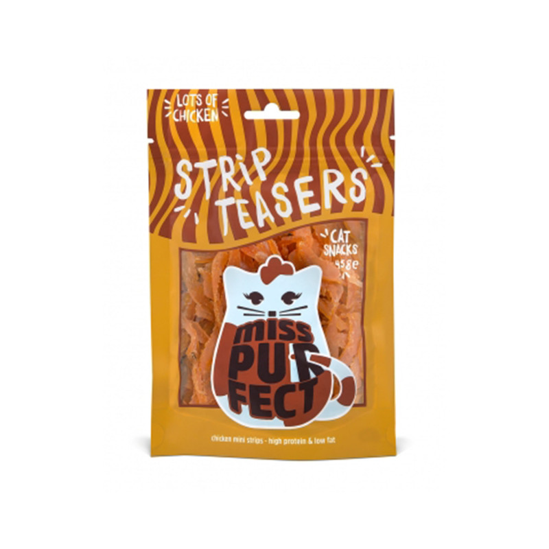 Produktbild för Kattgodis Strip Teasers Kyckling Miss Purfect 45 g