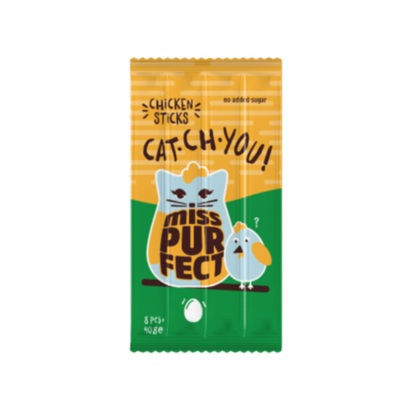 Produktbild för Kattgodis Cat Sticks Kyckling Miss Purfect 8x5 g
