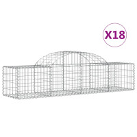 Produktbild för Gabioner bågformade 18 st 200x50x40/60 cm galvaniserat järn