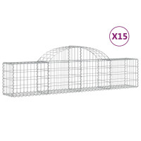 Produktbild för Gabion bågformad 15 st 200x30x40/60 cm galvaniserat järn