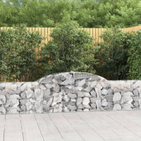 Produktbild för Gabion bågformad 300x30x60/80 cm galvaniserat järn