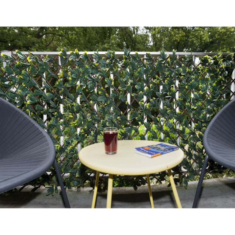 Produktbild för Nature Spalje med konstväxt 90x180 cm gröna och gula blad