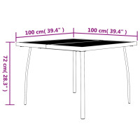 Produktbild för Trädgårdsbord antracit 100x100x72 cm stålnät