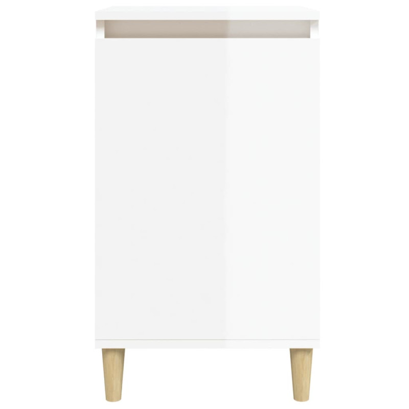 Produktbild för Sängbord 2 st vit högglans 40x35x70 cm konstruerat trä