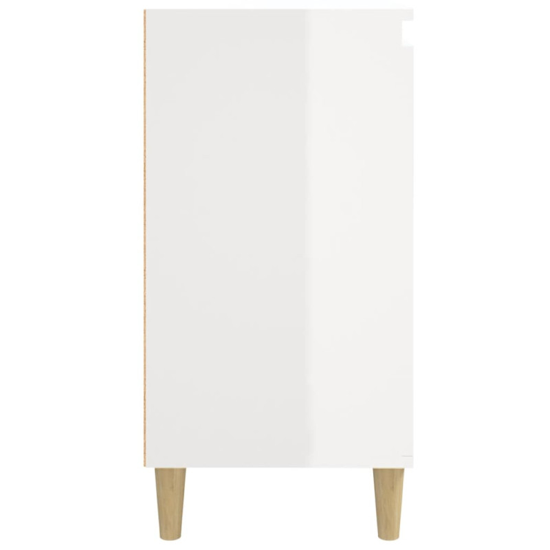 Produktbild för Sängbord 2 st vit högglans 40x35x70 cm konstruerat trä