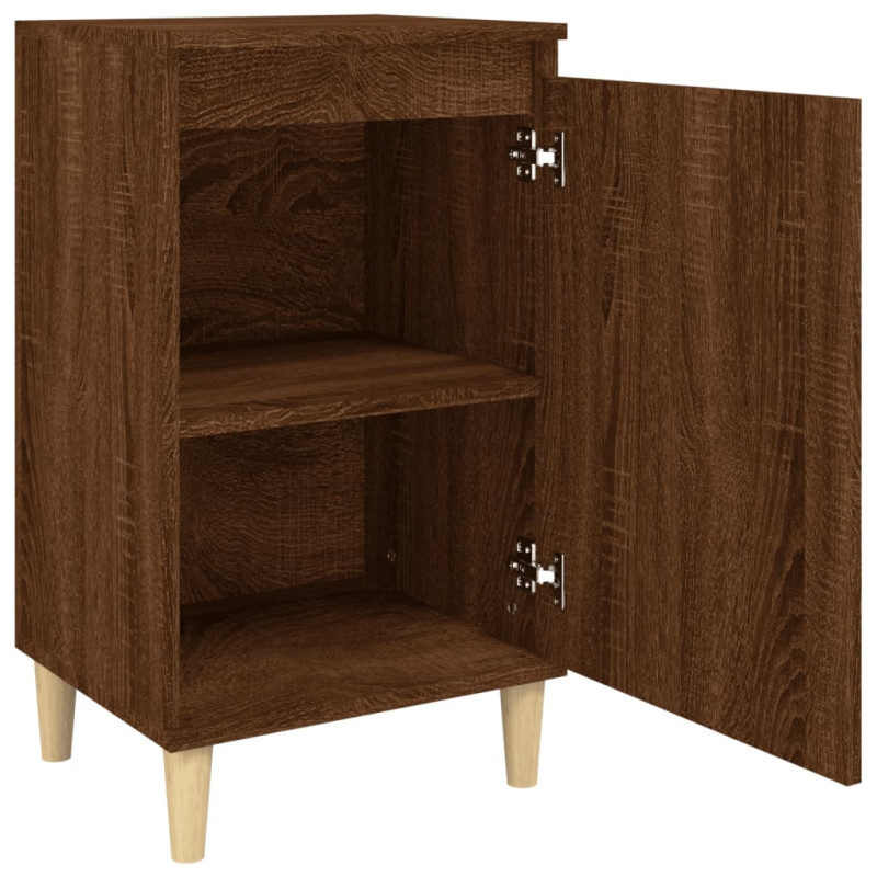 Produktbild för Sängbord 2 st rökfärgad brun ek 40x35x70 cm konstruerat trä