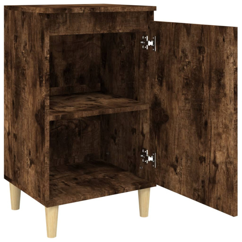 Produktbild för Sängbord rökfärgad ek 40x35x70 cm konstruerat trä
