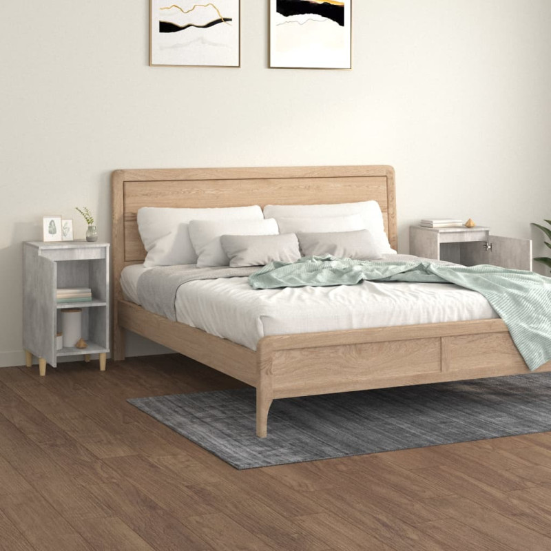 Produktbild för Sängbord 2 st betonggrå 40x35x70 cm konstruerat trä
