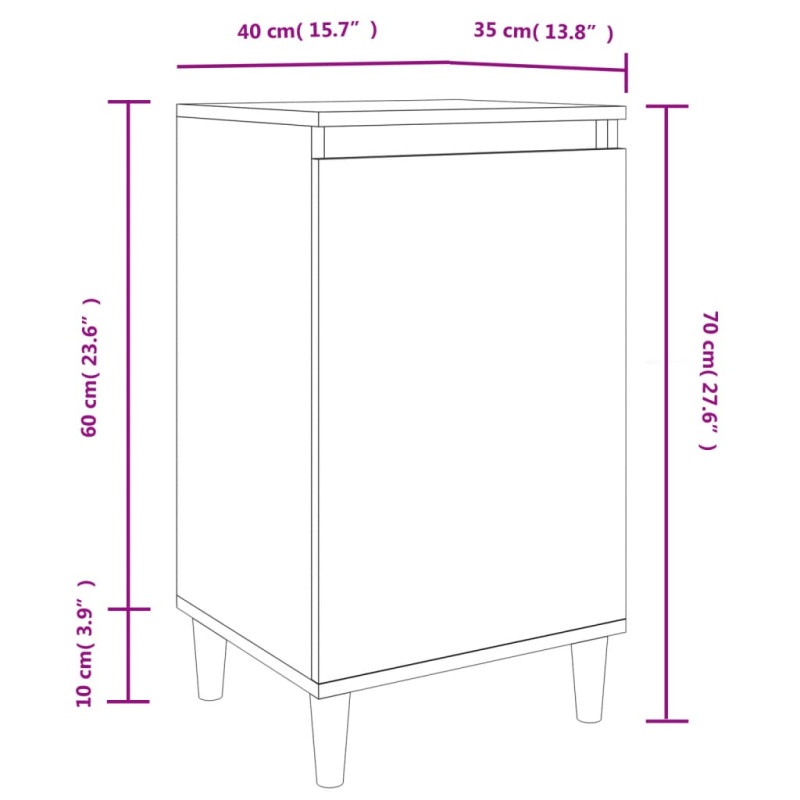 Produktbild för Sängbord 2 st betonggrå 40x35x70 cm konstruerat trä