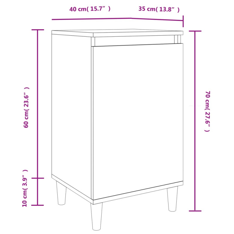 Produktbild för Sängbord betonggrå 40x35x70 cm konstruerat trä