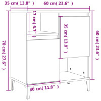 Produktbild för Skänk 2 st svart 60x35x70 cm konstruerat trä