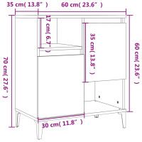 Produktbild för Skänk 2 st betonggrå 60x35x70 cm konstruerat trä