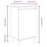 Produktbild för Sängbord grå sonoma 40x35x70 cm konstruerat trä