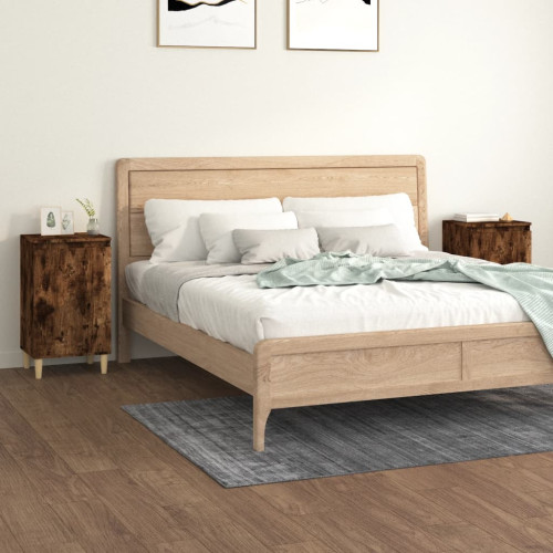 vidaXL Sängbord 2 st rökfärgad ek 40x35x70 cm konstruerat trä