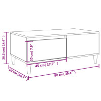 Produktbild för Soffbord sonoma-ek 90x50x36,5 cm konstruerat trä