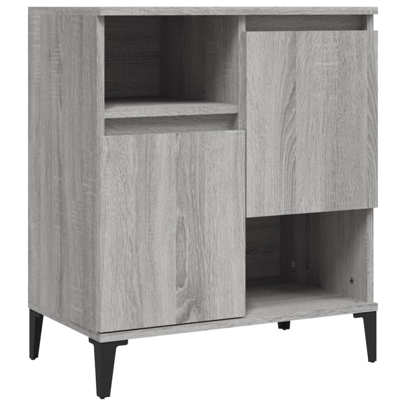 Produktbild för Skänk 2 st grå sonoma 60x35x70 cm konstruerat trä