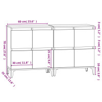 Produktbild för Skänk 2 st rökfärgad ek 60x35x70 cm konstruerat trä