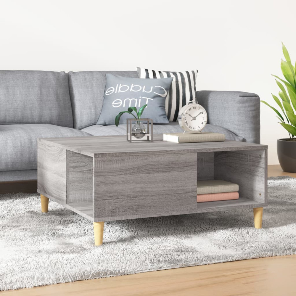 Produktbild för Soffbord grå sonoma 80x80x36,5 cm konstruerat trä