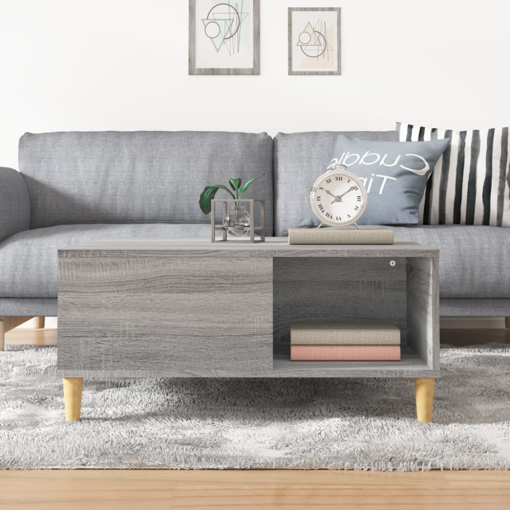 Produktbild för Soffbord grå sonoma 80x80x36,5 cm konstruerat trä