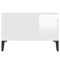 Produktbild för Soffbord vit högglans 55x55x36,5 cm konstruerat trä