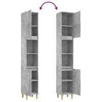 Miniatyr av produktbild för Badrumsskåp betonggrå 30x30x190 cm konstruerat trä