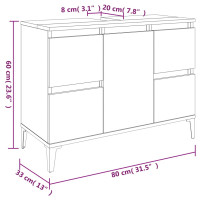 Produktbild för Tvättställsskåp brun ek 80x33x60 cm konstruerat trä