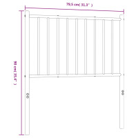 Produktbild för Huvudgavel metall svart 75 cm