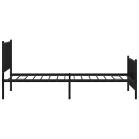 Produktbild för Sängram med huvudgavel och fotgavel svart metall 107x203 cm