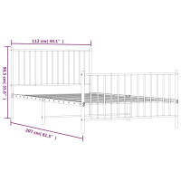 Produktbild för Sängram med huvudgavel och fotgavel svart metall 107x203 cm
