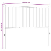 Produktbild för Huvudgavel metall svart 100 cm