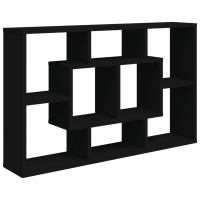 Produktbild för Vägghylla svart 85x16x52,5 cm konstruerat trä