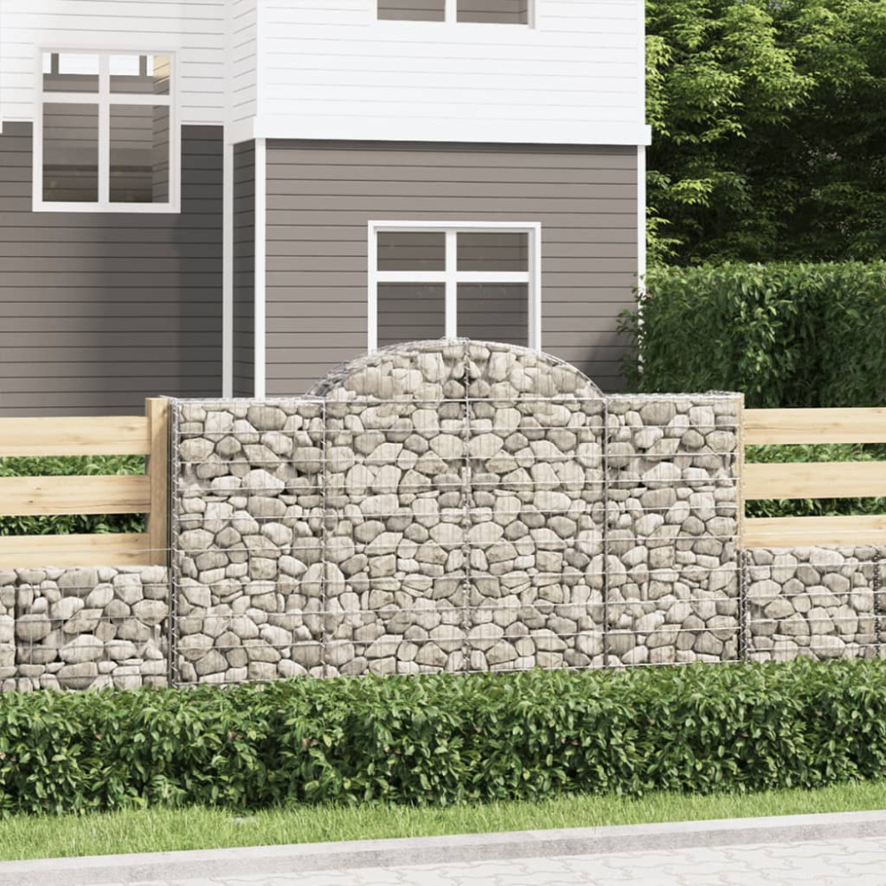 Produktbild för Gabioner bågformade 15 st 200x30x120/140 cm galvaniserat järn