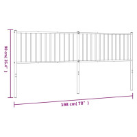 Produktbild för Huvudgavel metall svart 193 cm