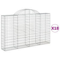 Produktbild för Gabioner bågformade 18 st 200x30x120/140 cm galvaniserat järn