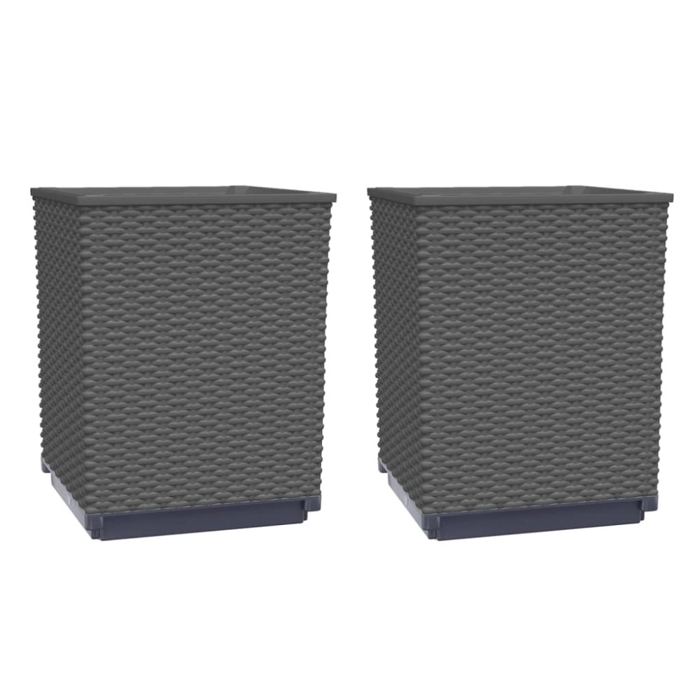 Produktbild för Odlingslådor 2 st svart 30x30x37 cm polypropylen