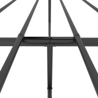 Produktbild för Sängram med huvudgavel och fotgavel svart metall 135x190 cm