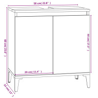 Produktbild för Tvättställsskåp vit högglans 58x33x60 cm konstruerat trä