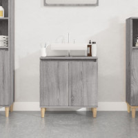 Produktbild för Tvättställsskåp grå sonoma 58x33x60 cm konstruerat trä