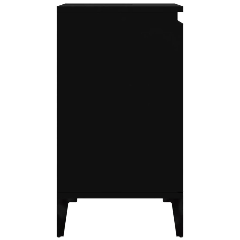 Produktbild för Tvättställsskåp svart 58x33x60 cm konstruerat trä