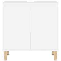 Produktbild för Tvättställsskåp vit 58x33x60 cm konstruerat trä