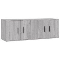 Produktbild för Väggmonterade tv-skåp 2 st grå sonoma 57x34,5x40 cm