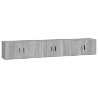 Produktbild för Väggmonterade tv-skåp 3 st grå sonoma 80x34,5x40 cm