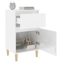 Miniatyr av produktbild för Sängbord vit högglans 40x35x70 cm