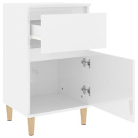 Miniatyr av produktbild för Sängbord vit högglans 40x35x70 cm