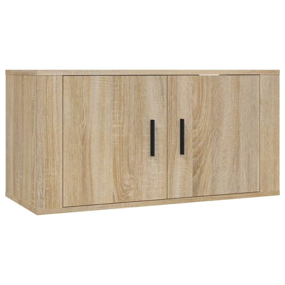 Produktbild för Väggmonterade tv-skåp 2 st Sonoma ek 80x34,5x40 cm