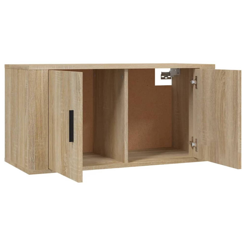 Produktbild för Väggmonterade tv-skåp 2 st Sonoma ek 80x34,5x40 cm
