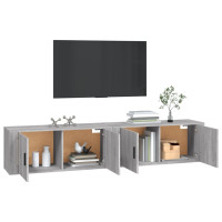 Produktbild för Väggmonterade tv-skåp 2 st grå sonoma 100x34,5x40 cm