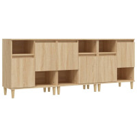 Produktbild för Skänk 3 st sonoma ek 60x35x70 cm konstruerat trä