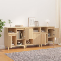 Produktbild för Skänk 3 st sonoma ek 60x35x70 cm konstruerat trä