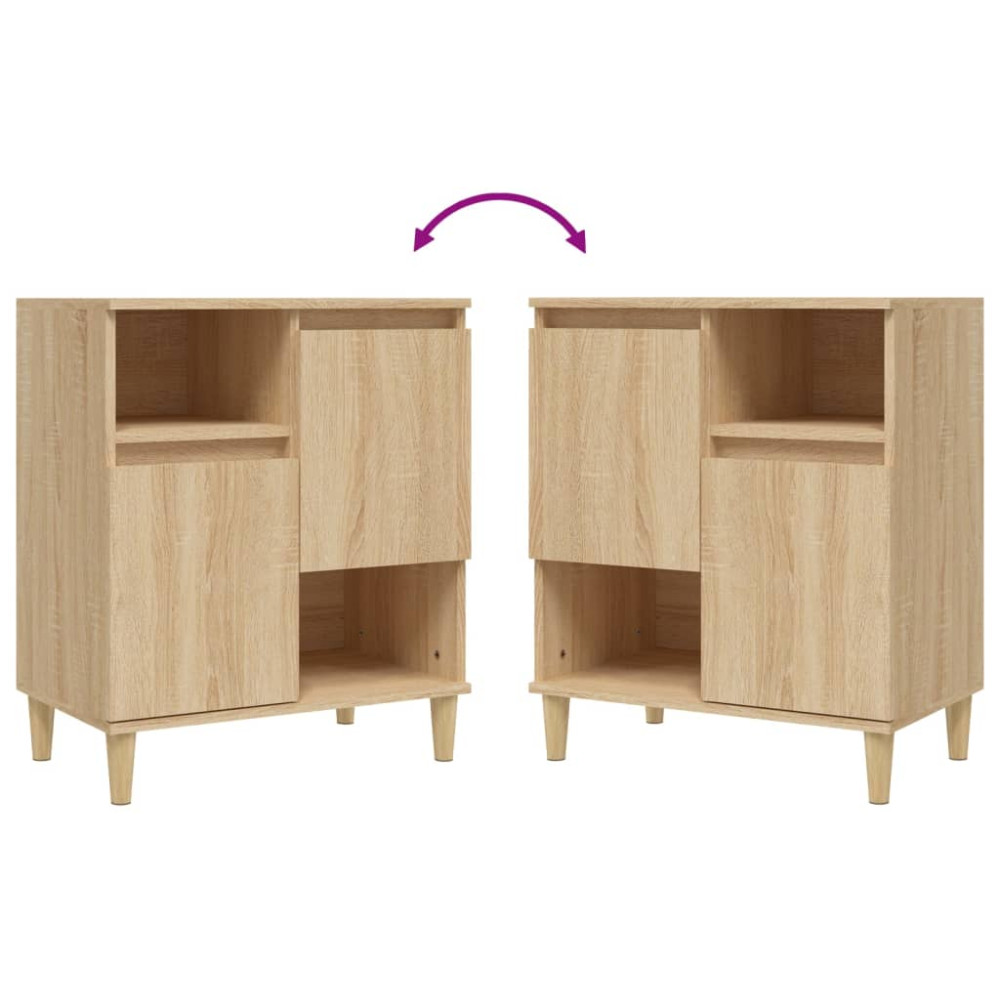 Produktbild för Skänk 3 st sonoma ek 60x35x70 cm konstruerat trä